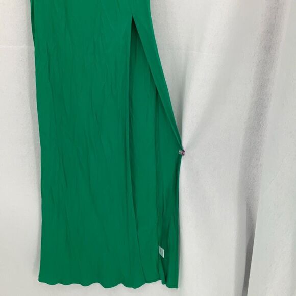 NWT Meshki Green Jade Cowl Neck Backless Sleeveless Slit Maxi Dress Size Medium - Picture 7 of 9